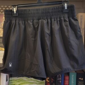 Spider Black Athletic Running Shorts